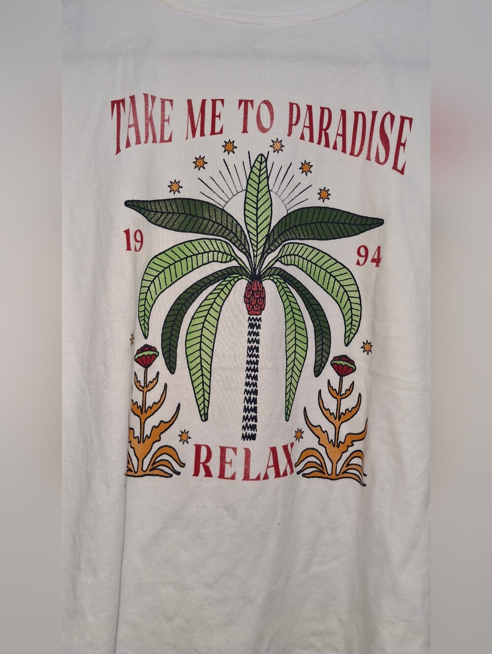 Vintage Tee Old Navy Paradise Palm Graphic T-Shirt White XL 100% Cotton - Picture 7 of 8